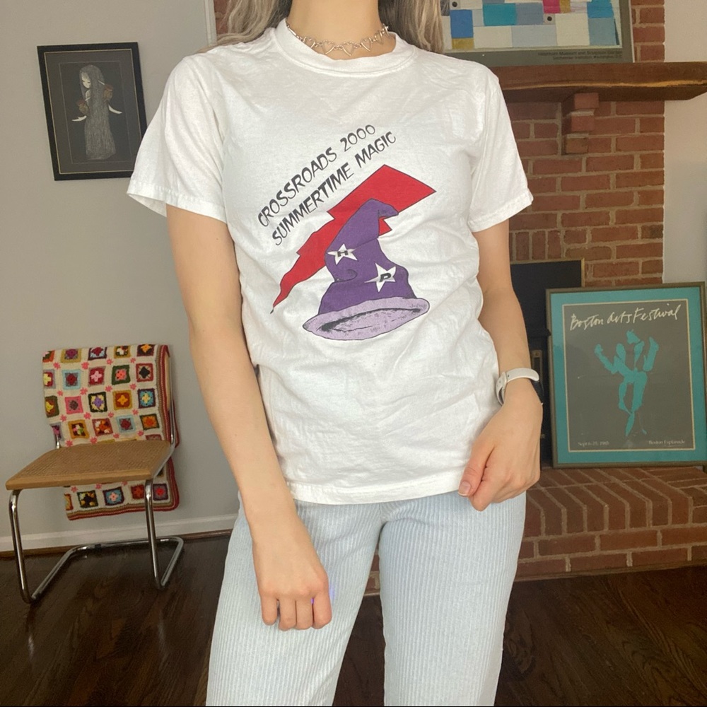 Vintage Y2K 2000 Harry Potter Spoof Summertime Magic Wizard Graphic Tee - Picture 2 of 12